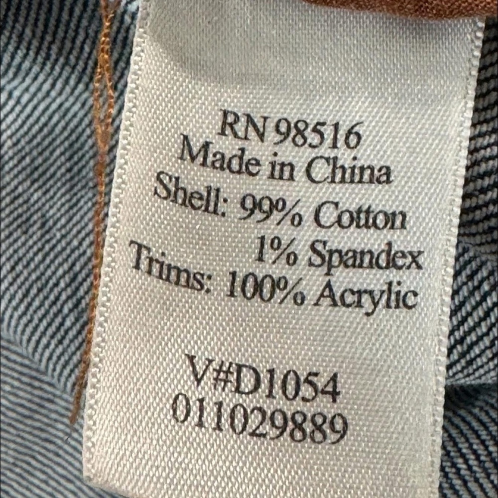 Coldwater Creek Long Sleeve Denim Jacket with Boucle Fringe Women's 12 Jean. MH - Picture 7 of 7